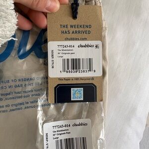 Chubbies Light Blue Lined Swim Trunks with Tropical Waistband